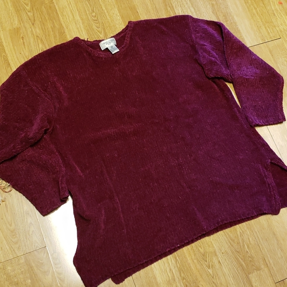 Vintage chenille 2X berry sweater